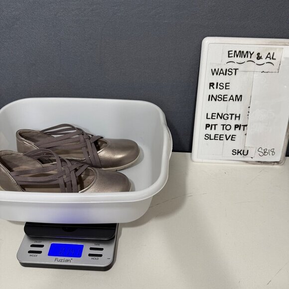 Ecco Womens Babett Criss Cross Mary Jane Flats Size 37 Pewter Strappy Leather - Picture 14 of 15